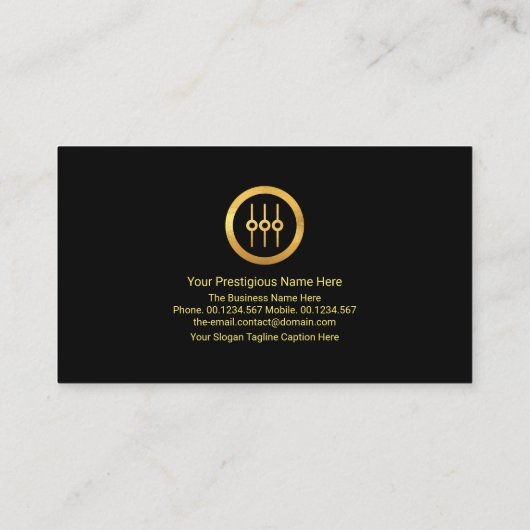 金ゴールド音周波数稲妻スタジオエンジニアDJ 名刺 (裏面)