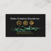 金ゴールド音楽アイコングリーン・ウェーブの音響技師 名刺 (正面)