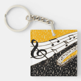 金ゴールド音楽テーマ キーホルダー