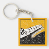 金ゴールド音楽テーマ キーホルダー (正面)