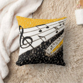 金ゴールド音楽テーマ クッション (ブランケット)