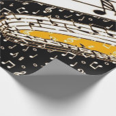 金ゴールド音楽テーマ ラッピングペーパー (角)