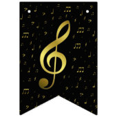 金ゴールド音楽ノート バンティングフラッグ (第1の旗)