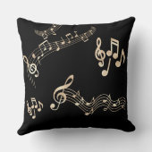 金ゴールド音楽ノート(黒いメディア) クッション (裏面)