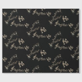 金ゴールド音楽ノート（黒いメディア） ラッピングペーパー (フラット)