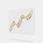 金ゴールド音符アクリルサイン アクリルサイン (傾斜)