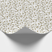 金ゴールド音符ツリーブルクレフ、 音符記号ミュージカル ラッピングペーパー (角)