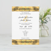 金ゴールド音結婚符 招待状 (スタンド正面)