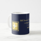 金ゴールド額飛行機の旅行代理店 コーヒーマグカップ (正面左)