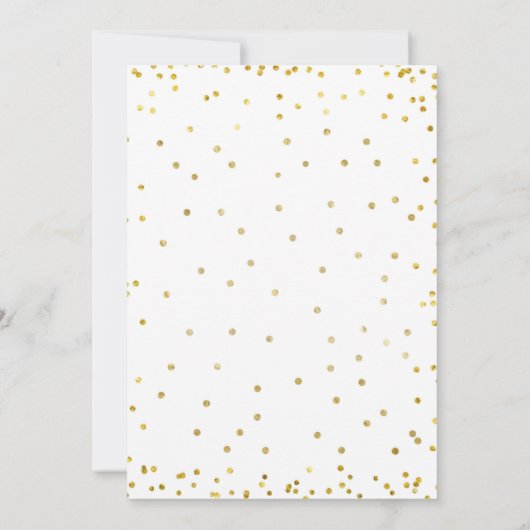 金ゴールド風船が持ち上がる赤ちゃんのシャワー待つ  招待状 (裏面)