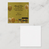 金ゴールド風船とギフトボックスありがとう ノートカード (正面/裏面)