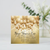 金ゴールド風船とグリッター大晦日パーティー 招待状 (スタンド正面)