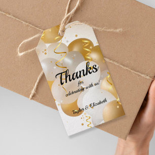 金ゴールド風船パーティーの好意 ギフトタグ