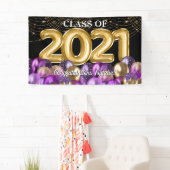 金ゴールド風船卒業クラス2021 横断幕 (インサイチュ)