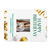 金ゴールド風船誕生日カード（ギフトとリボン付き） マグネット (横)