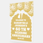 金ゴールド風船60周年結婚フロステッド アクリルサイン (傾斜)