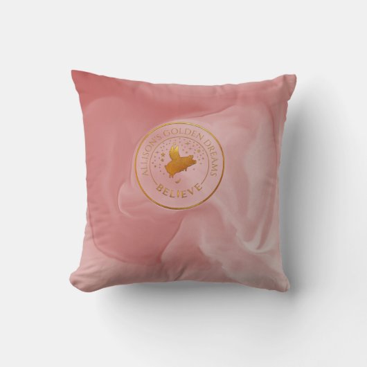 金ゴールド飛んでいる豚 クッション (正面)