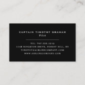 金ゴールド飛行機のアイコン、フライトショッターとパイロット 名刺 (裏面)