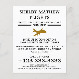 金ゴールド飛行機アイコン、エアライン広告ズフライヤー チラシ