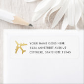 金ゴールド飛行機ラブトラベル差出人住所 ラベル (インサイチュ)