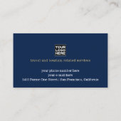 金ゴールド飛行機付き旅行代理業フェイク務証 名刺 (裏面)