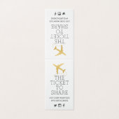 金ゴールド飛行機旅行テーマパーティハッシュタグ署名カード (外部フラット)