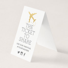 金ゴールド飛行機旅行テーマパーティハッシュタグ署名カード