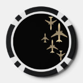 金ゴールド飛行機 ポーカーチップ (裏面)
