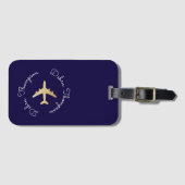 金ゴールド飛行機 ラゲッジタグ (正面横)