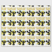 金ゴールド食べスリープチアリーティングデザイン ラッピングペーパー (フラット)