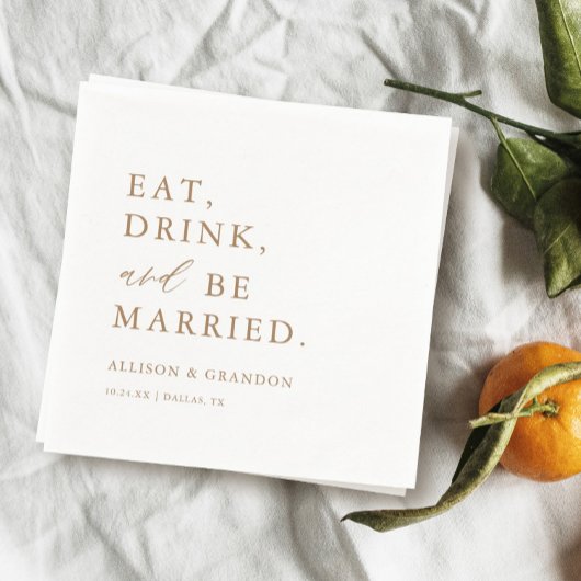 金ゴールド食べドリンクとベ結婚したーのバー結婚ナプキン スタンダードカクテルナプキン