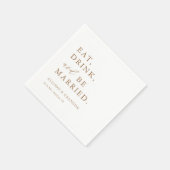 金ゴールド食べドリンクとベ結婚したーのバー結婚ナプキン スタンダードカクテルナプキン (角)