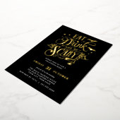 金ゴールド食べドリンクと怖いハロウィンBashパーティー 箔招待状 (回転した状態)