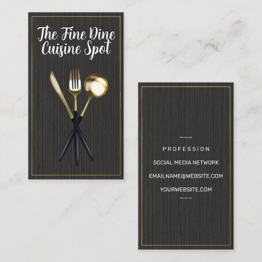 金ゴールド食具 名刺 (正面/裏面)