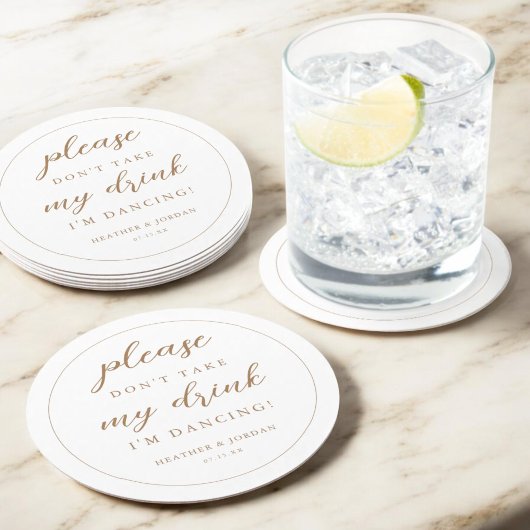 金ゴールド飲み物を飲まないで私は踊り ラウンドペーパーコースター