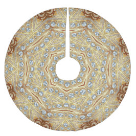 金ゴールド飾りツリースカート ブラッシュドポリエステルツリースカート