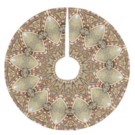 金ゴールド飾りツリースカート ブラッシュドポリエステルツリースカート