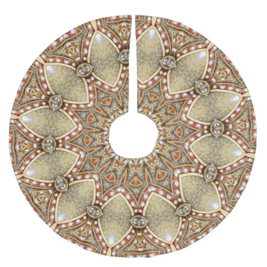 金ゴールド飾りツリースカート ブラッシュドポリエステルツリースカート (正面)