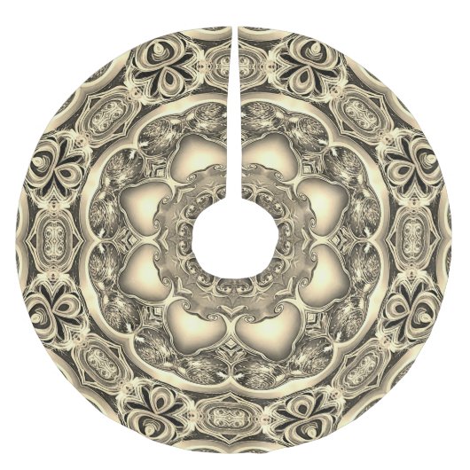 金ゴールド飾りツリースカート ブラッシュドポリエステルツリースカート (正面)