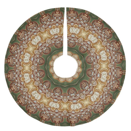 金ゴールド飾りツリースカート ブラッシュドポリエステルツリースカート (正面)