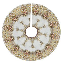 金ゴールド飾りツリースカート ブラッシュドポリエステルツリースカート