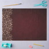 金ゴールド飾りレースブルゴーニュデコパージュ20x30 薄葉紙 (クラフト)