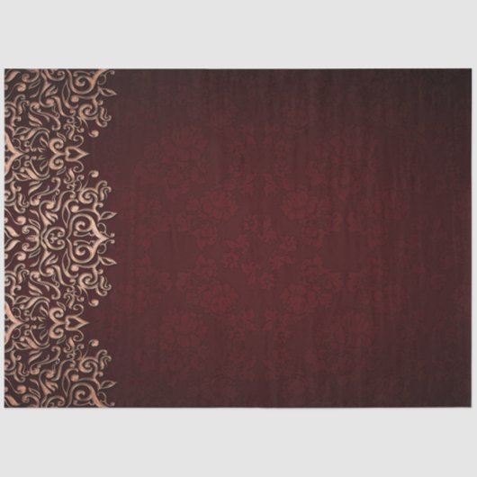 金ゴールド飾りレースブルゴーニュデコパージュ20x30 薄葉紙 (正面)