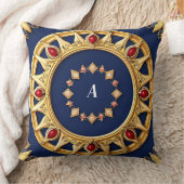 金ゴールド飾り円形デザイン クッション (ブランケット)