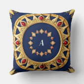 金ゴールド飾り円形デザイン クッション (裏面)