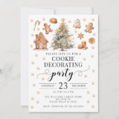 金ゴールド飾クッキーパーティの招待状 招待状 (正面)