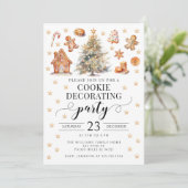 金ゴールド飾クッキーパーティの招待状 招待状 (スタンド正面)