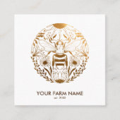 金ゴールド養蜂家アピアリストビーファームハニー スクエア名刺 (正面)