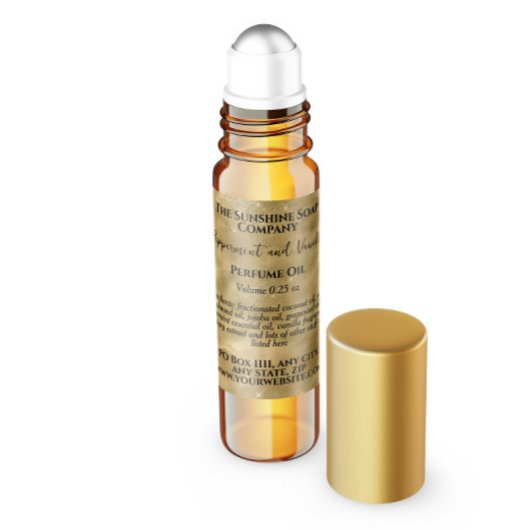 金ゴールド香水ローラーボトルラベル スクエアシール