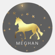 金ゴールド馬の星の馬術モノグラム電話ケース